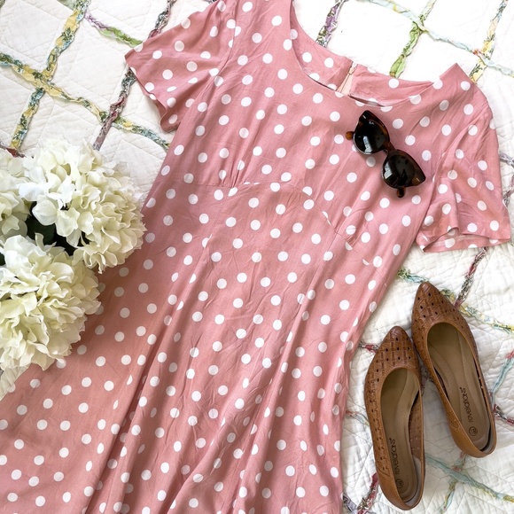 Vintage Handmade Short Sleeve Fit & Flare Midi Dress - Picture 5 of 8